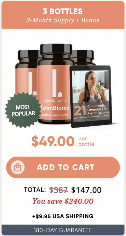 Buy 3 bottle LeanBiome in Package For $147!